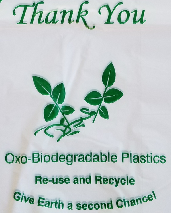 Large Oxo Biodegradable Strong White Thank You Printed Plastic Shopping