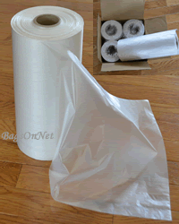 10"W x 15" H - Bags On Roll Clear Plastic, Strong